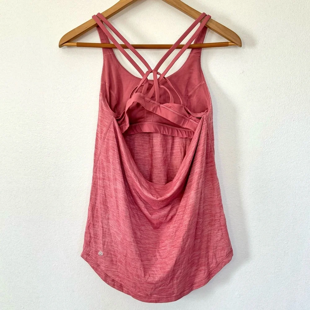 Lululemon Drapey Fit Movement to Movement 2 in 1 Sporty Tank in Cherry Sz 6 - Picture 8 of 12